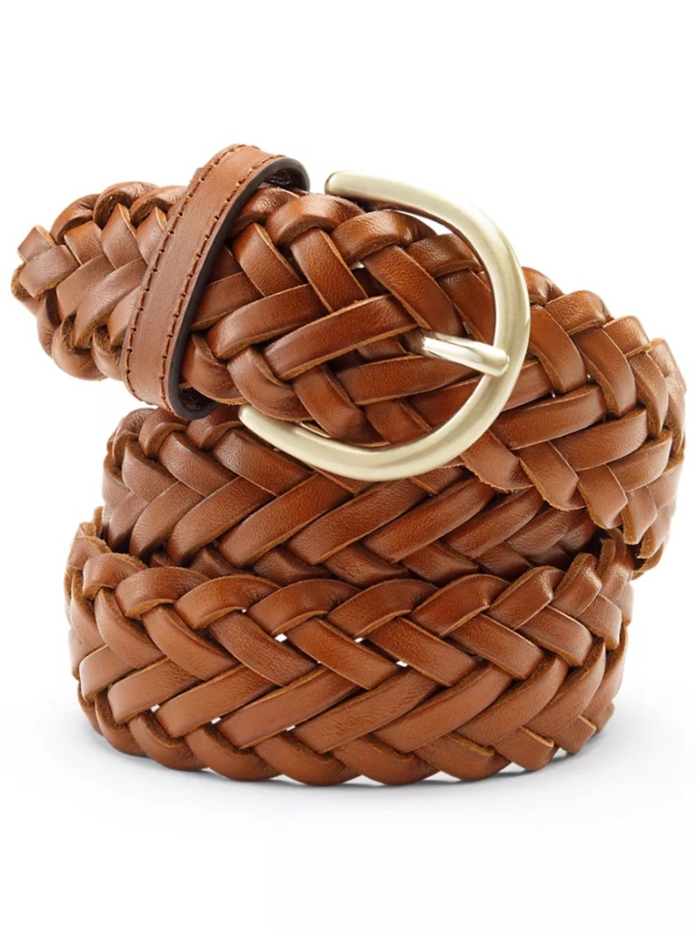 Land's End Women's Genuine Leather Braided Belt